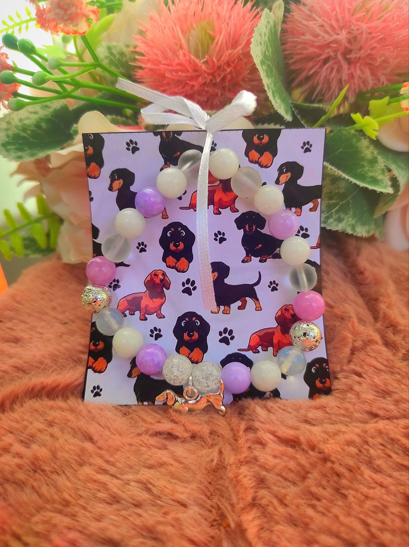 Tacsis ajándék pasztel lila karkötő